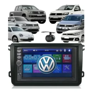 Achadinhos: Central Multimidia Mp5 G7 G8 2 Din Vw + Moldura + Câmera Ré Black Deal BR