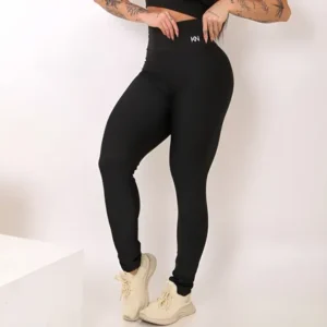 Achadinhos: Calça Legging Fitness Zero Transparência Cintura Alta Koenig Black Deal BR