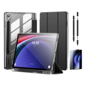Achadinhos: Capa Para Galaxy Tab S9 Fe 10.9  Com Película E Caneta Black Deal BR