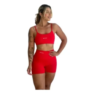 Achadinhos: Conjunto Fitness Virginia Top Shorts Meia Coxa Cintura Alta Black Deal BR