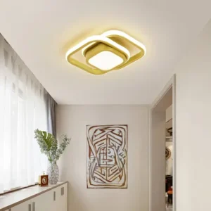 Achadinhos: Luminária De Teto Led, 36w, Luz Led Branca Fria, Estilo Moderno, Dupla Voltagem Automática, Formato Quadrado, Adequada Para Sala De Estar, Quarto, Corredor, Tieesa X001 Dourado 127/220v Black Deal BR