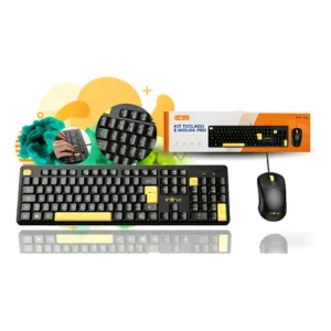 Achadinhos: Conjunto De Teclado E Mouse 107 Teclas Com Fio Inava Kv-792 Black Deal BR