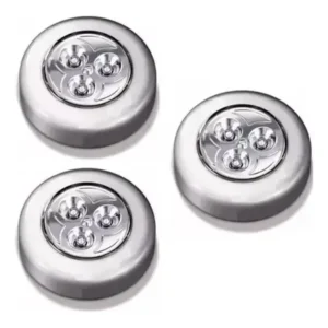 Achadinhos: 20 Luminárias Toque Sem Fio 3 Led A Pilha Com Fita Adesiva Black Deal BR