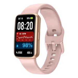 Achadinhos: Smartwatch Inteligente Pulseira Relógio Monitor Emocional Rosa-claro Black Deal BR
