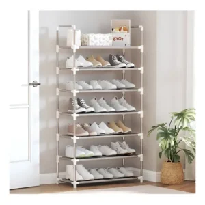 Achadinhos: Sapateira Vertical 9 Andares Organizador Prático Desmontável Branco Black Deal BR