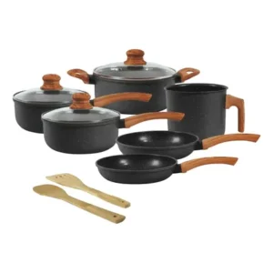 Achadinhos: Jogo De Panelas Indução Tuut Ecoglide 8 Peças Graphite Black Deal BR