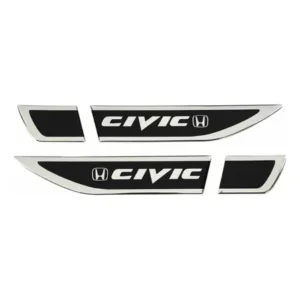 Achadinhos: Par Aplique Emblema Adesivo Lateral Resinado Civic Com Logo Preto Black Deal BR