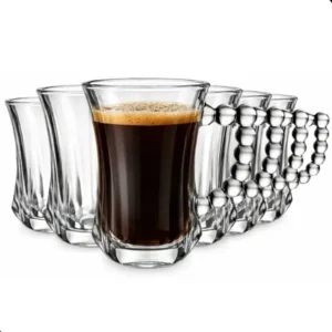 Achadinhos: Caneca De Vidro Transparente Com Bolinha Da Alça Café E Chá Bubbly Bolinha Na Alça Black Deal BR